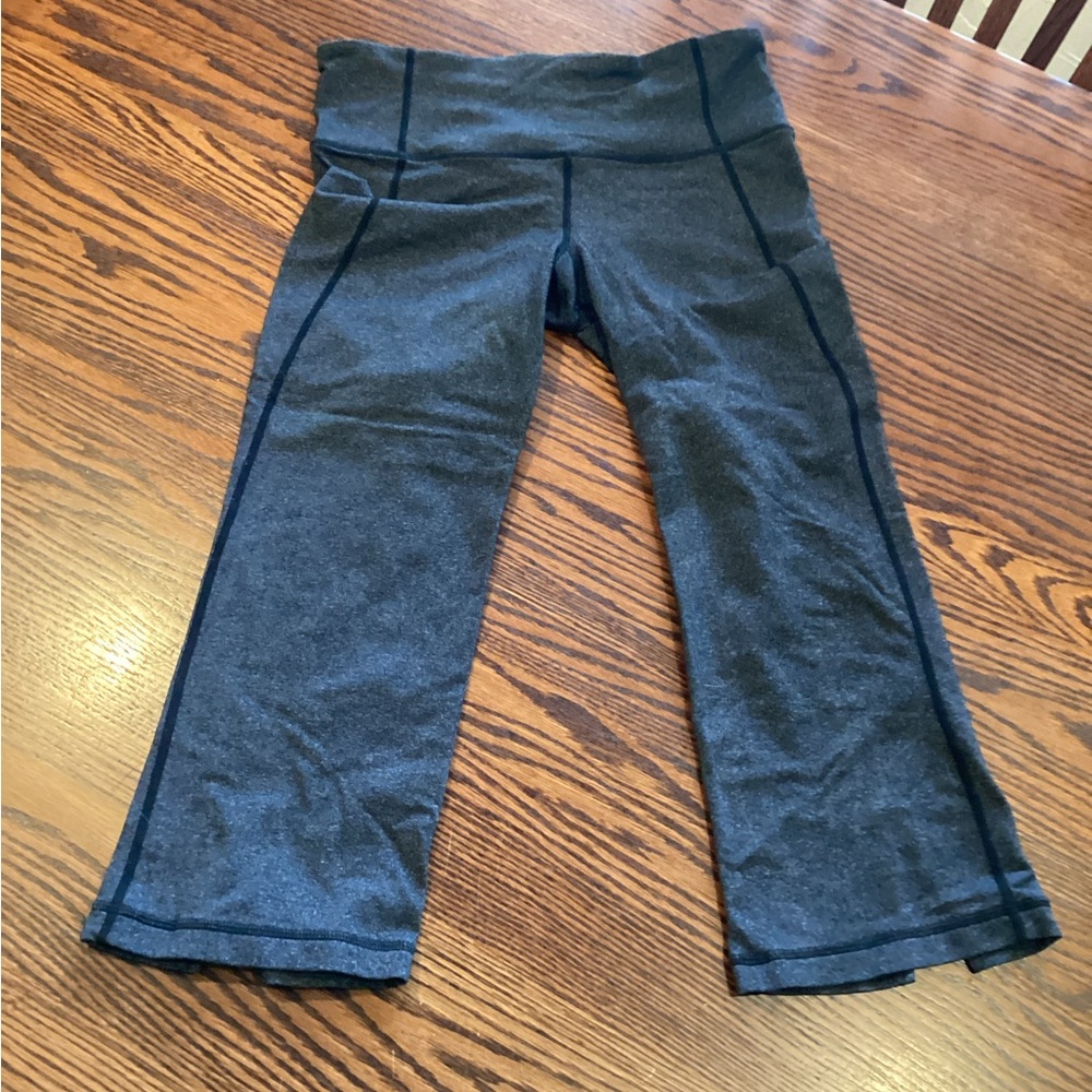 Lululemon Gray Capri Charcoal Grey Leggings